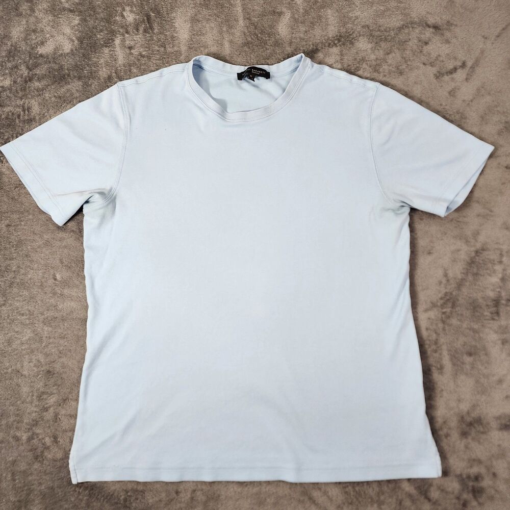 Robert Barakett T Shirt Men’s Sz XL Blue Pima Cotton Minimal Basic Short Sleeve
